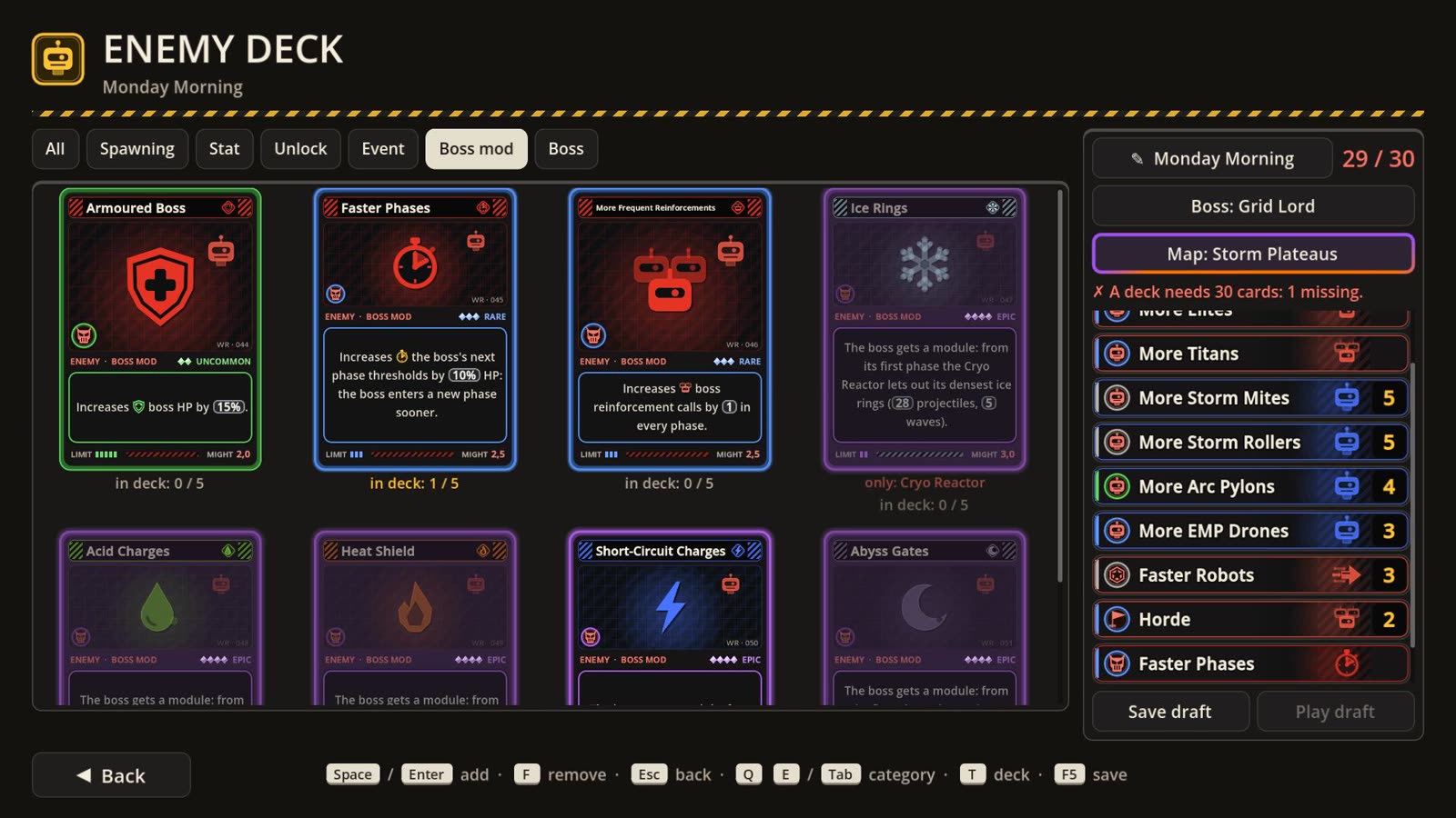 Players' decks: popular, hardest, top rated.